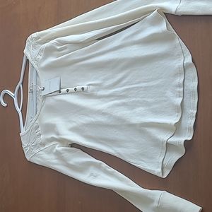 Lucky Brand knit shirt cream small